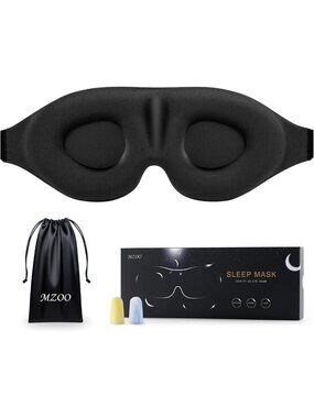 Luxury 3D Contoured Sleep Mask | Light Blocking, Adjustable, Breathable for